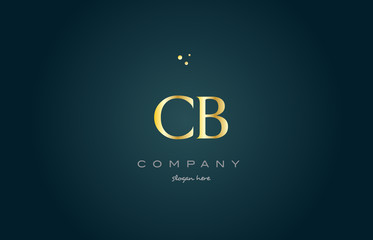 cb c b  gold golden luxury alphabet letter logo icon template