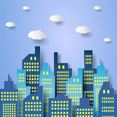 Fototapeta premium Cityscape , paper art style