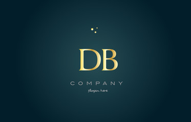 db d b  gold golden luxury alphabet letter logo icon template