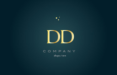 dd d d  gold golden luxury alphabet letter logo icon template