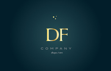 df d f  gold golden luxury alphabet letter logo icon template