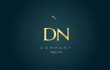 dn d n  gold golden luxury alphabet letter logo icon template