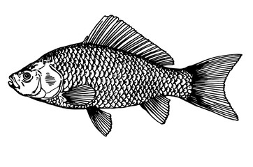 sketch tattoo fish realistic