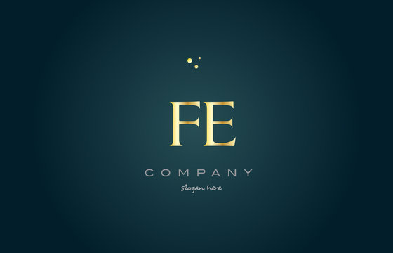 fe f e  gold golden luxury alphabet letter logo icon template
