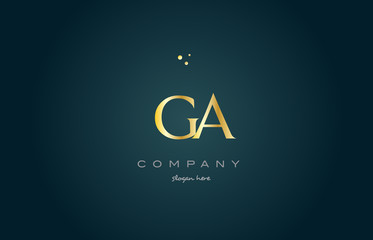 ga g a  gold golden luxury alphabet letter logo icon template - obrazy, fototapety, plakaty