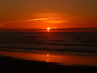 Fototapeta na wymiar Sunset at Atlantic ocean, Morocco