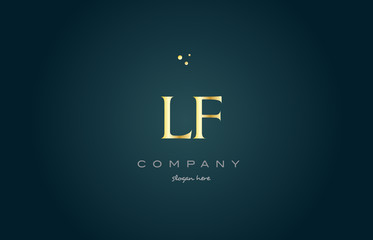 lf l f  gold golden luxury alphabet letter logo icon template