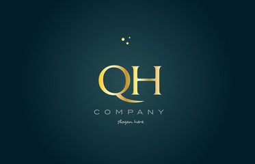 qh g h  gold golden luxury alphabet letter logo icon template