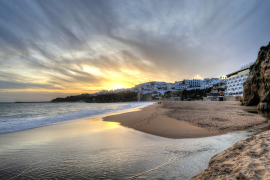 The Beach At Albufeira In Portugal