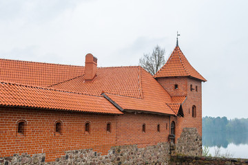 Inner yard of Castle in Trakai. Lithuania
