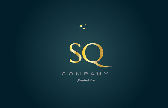 sq s q  gold golden luxury alphabet letter logo icon template