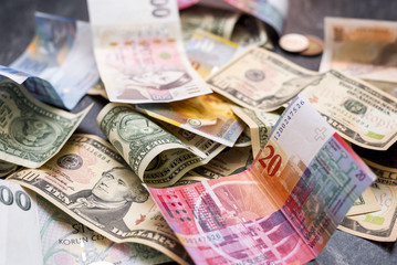 Money (American Dollars, Swiss Franc, Czech Crown)