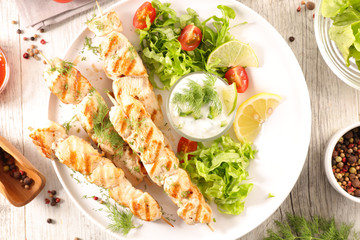 grilled chicken and salad