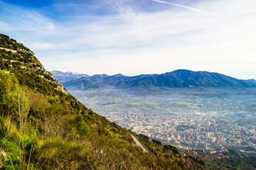 Panorama of the city of Cassino, Italy.