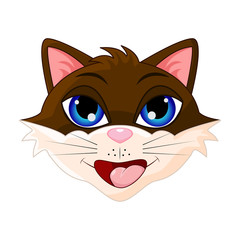 cat head cartoon vector symbol icon design.