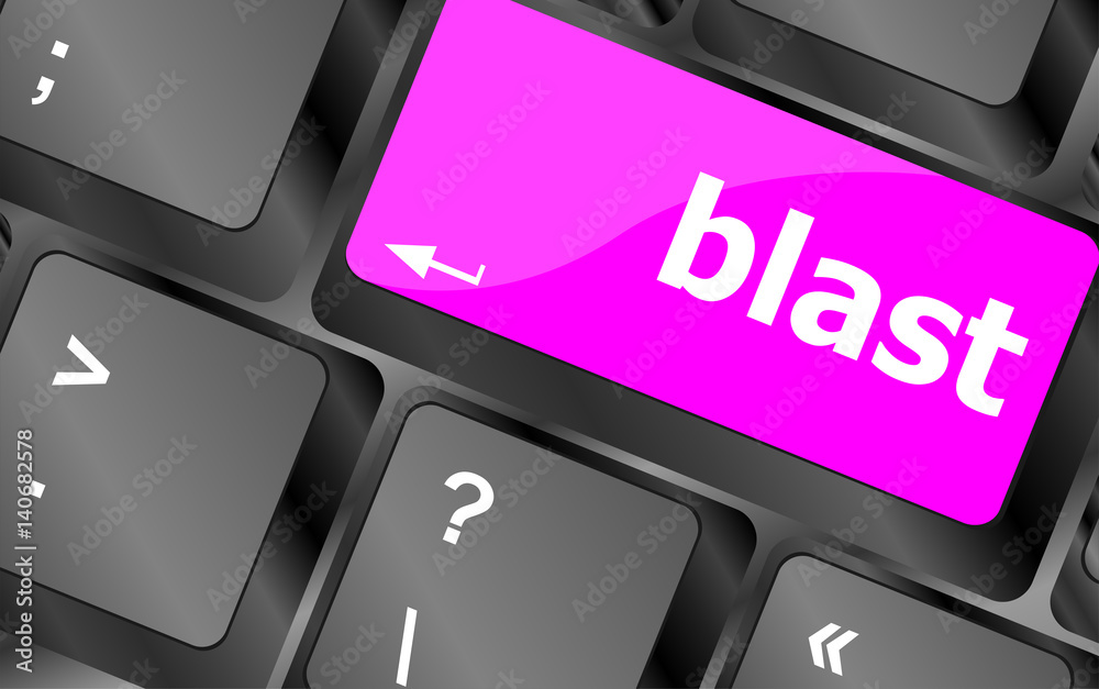 Poster blast button on computer pc keyboard key
