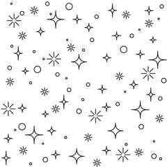 Modern stylish linear design with stars. Seamless vector pattern.