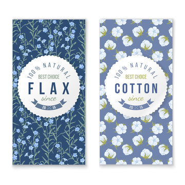 flax and cotton vertical banners