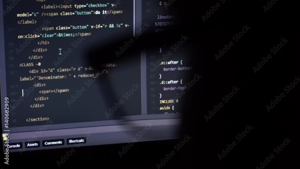 Wall mural programming code running down through glasses