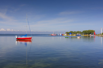 Fototapeta na wymiar Marina with yacht boats