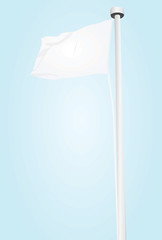 Blank white flying flag vector