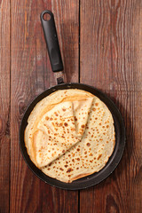 crepe in frying pan