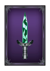 Stock Frame Dagger Cartoon Medieval Weapon Element. Scabbard Vector Illustration Icon Can be used for RPG, Web, Mobile App, Infographics. Game asset.