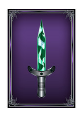 Stock Frame Dagger Cartoon Medieval Weapon Element. Scabbard Vector Illustration Icon Can be used for RPG, Web, Mobile App, Infographics. Game asset.