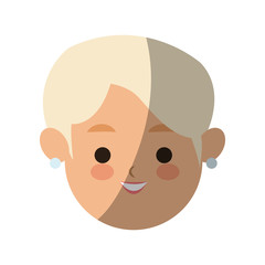 woman face cartoon icon over white background. colorful design. vector illustration