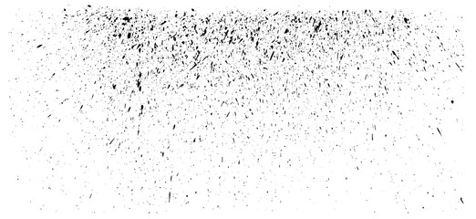 Small particles falling. Spray effect. Scatter falling black drops. Hand made grunge texture. Vector illustration