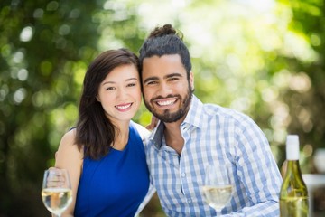 Couple enjoying together in a restaurant