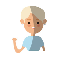 young woman cartoon icon over white background. colorful design. vector illustration