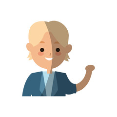 happy boy cartoon icon over white background. colorful design. vector illustration