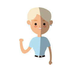 young woman cartoon icon over white background. colorful design. vector illustration