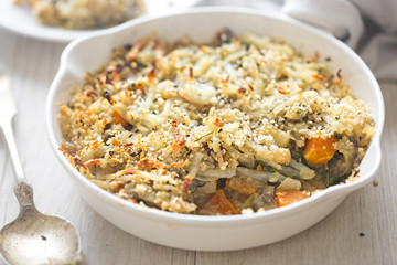 Lentil and root vegetable bake 