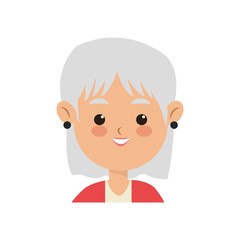 old woman cartoon icon over white background. colorful design. vector illustration