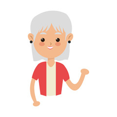 old woman cartoon icon over white background. colorful design. vector illustration