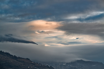 Cloudy morning in the mountains