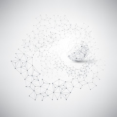 Cloud Computing and Networks with Globe - Abstract Global Digital Network Connections, Technology Concept Background, Creative Design Element Template with Wire Mesh