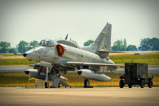 Classic attack aircraft on ground