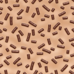 Seamless pattern with many chocolate sprinkles