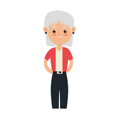 old woman cartoon icon over white background. colorful design. vector illustration