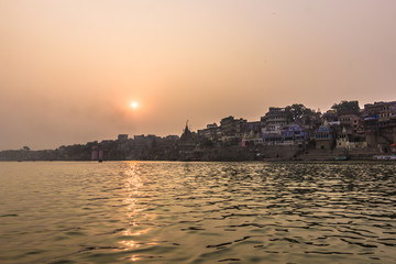 October 31, 2014: Sunset in Varanasi, India