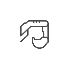 Excavator bucket line icon