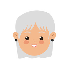 old woman cartoon icon over white background. colorful design. vector illustration