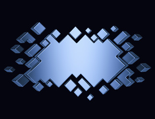 Obraz premium Srebro Abstrakcjonistyczny geometryczny tło od sześcianów. Renderowania 3d
