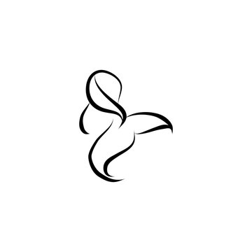 recommend clip art: whale from black lines, abstract logo vector