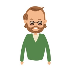 happy man cartoon icon over white background. colorful design. vector illustration