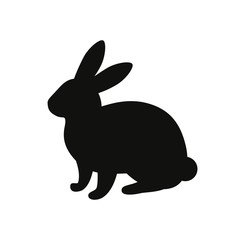 Fototapeta na wymiar Silhouette of hare on a white background.