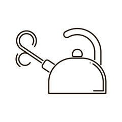 Kettle in line art style vector icon